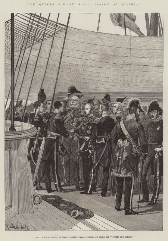 Spithead'de Kraliçe'nin Jubilee Donanma İncelemesi by Richard Caton Woodville junior