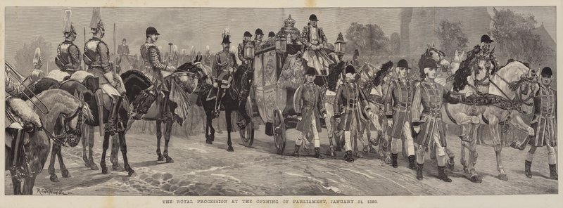 Parlamentonun Açılışında Kraliyet Alayı, 21 Ocak 1886 by Richard Caton Woodville junior