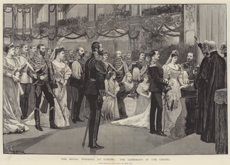 Coburg'daki Kraliyet Düğünü, Şapeldeki Tören by Richard Caton Woodville junior