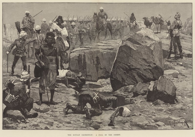 Sudan Seferi, Çölde Bir Havuz by Richard Caton Woodville junior