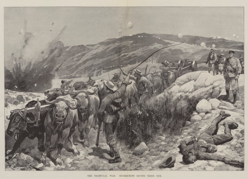 Transvaal Savaşı, Bluejackets silahlarını koruyor by Richard Caton Woodville junior