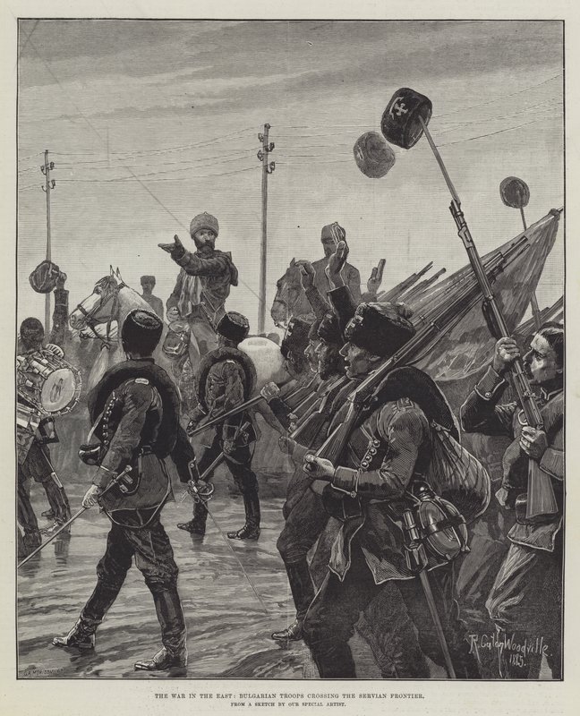 Doğuda Savaş, Bulgar Birlikleri Servian Sınırını Geçiyor by Richard Caton Woodville junior