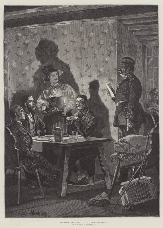 Turistleri rahatsız etti, Polis Ziyareti by Richard Caton Woodville junior