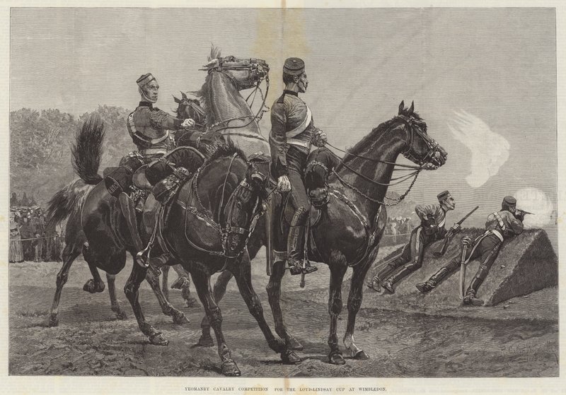 Wimbledon'da Loyd-Lindsay Kupası için Yeomanry Süvari Yarışması by Richard Caton Woodville junior