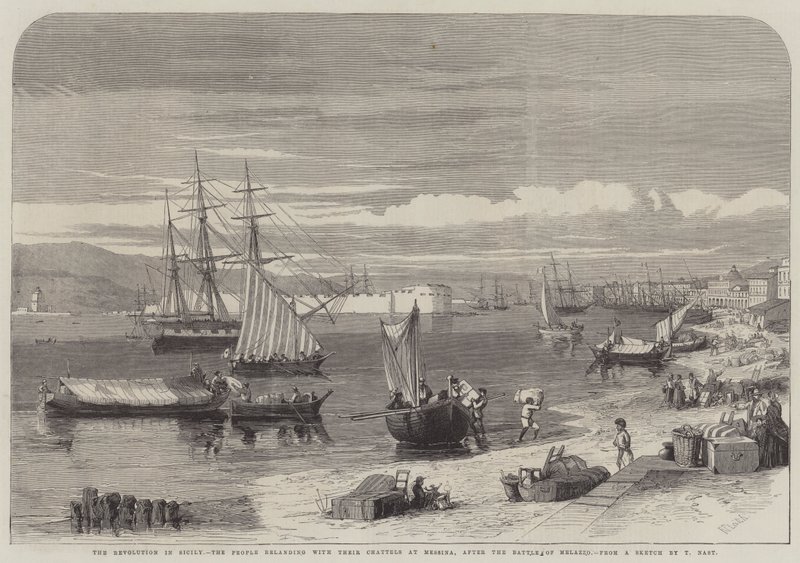 Sicilya Devrimi, Melazzo Muharebesi'nden sonra Chattel'leriyle birlikte Messina'ya ayak basan halk by Richard Principal Leitch