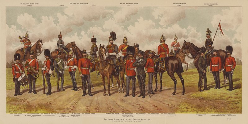 İngiliz Ordusunun İrlanda Alayları by Richard (after) Simkin