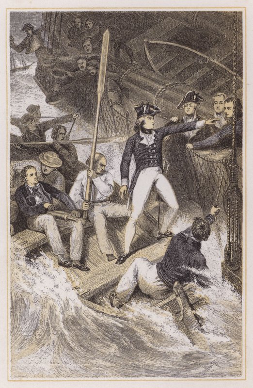 Nelson bir ödüle binmek için gönüllü oldu (renkli gravür) by Richard (after) Westall