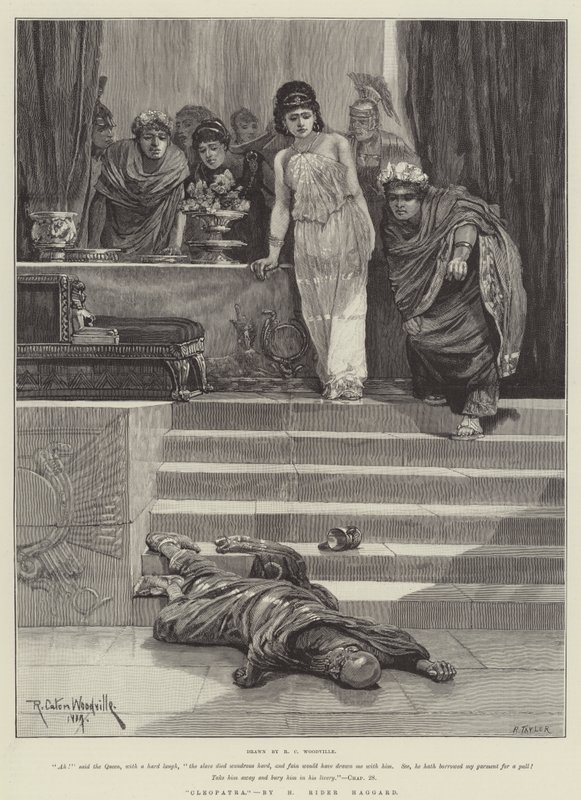 H Rider Haggard tarafından "Kleopatra" (gravür) by Richard Caton II (after) Woodville