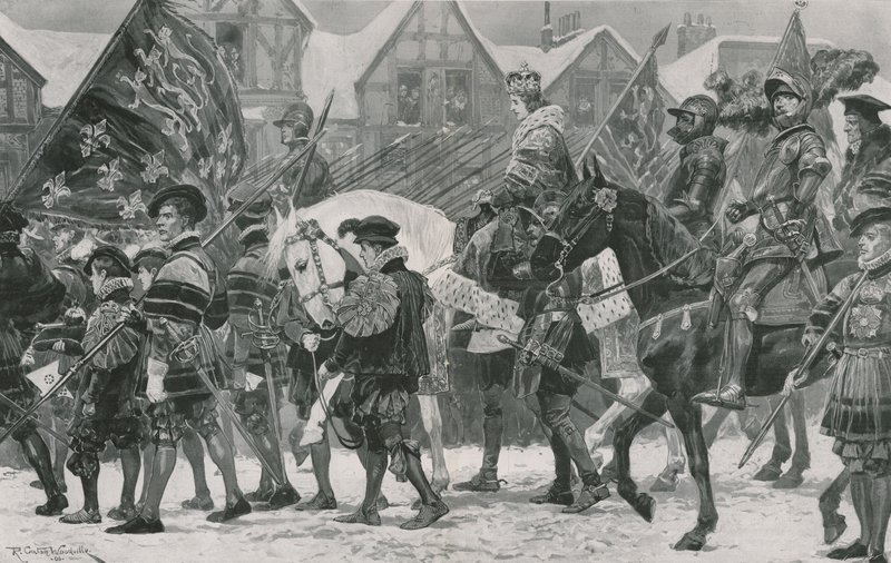 Edward VI'nın Londra üzerinden taç giyme töreni by Richard Caton Woodville