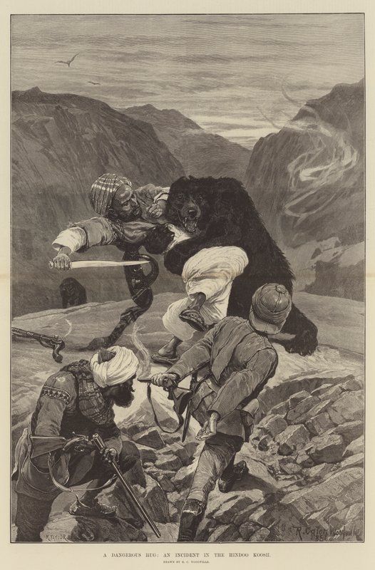 Tehlikeli Bir Sarılma, Hindoo Koosh'ta Bir Olay by Richard Caton Woodville junior