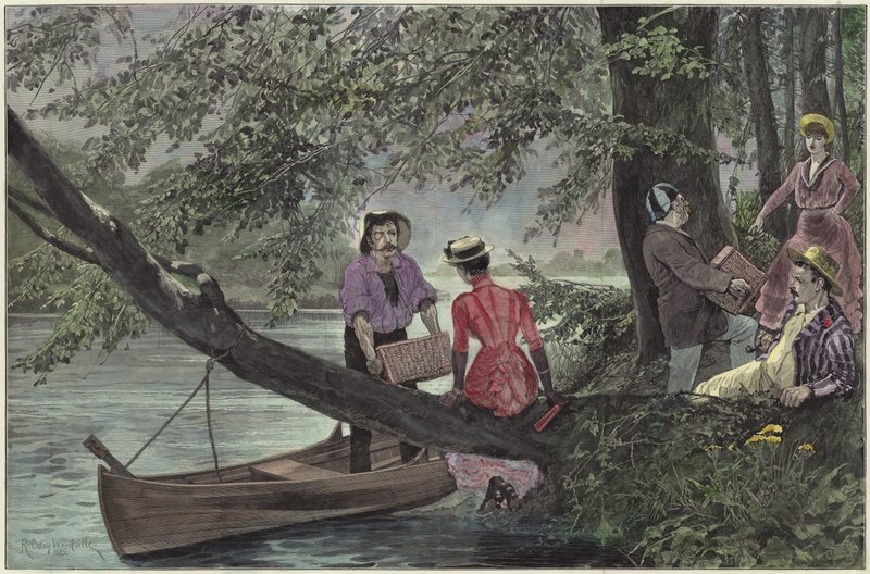 ನದಿ ಪಿಕ್ನಿಕ್ (ಬಣ್ಣ ಕೆತ್ತನೆ) ಟರ್ಕ್ by Richard Caton Woodville junior