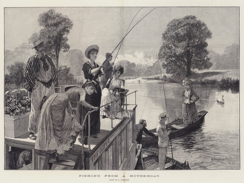 Ev Teknesinden Balık Tutma by Richard Caton Woodville junior