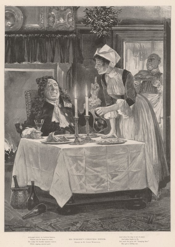 Onun İbadetinin Noel Yemeği by Richard Caton Woodville junior