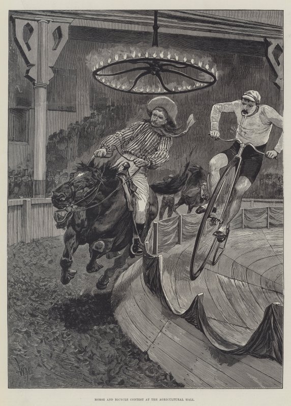 Ziraat Salonunda At ve Bisiklet Yarışması by Richard Caton Woodville junior