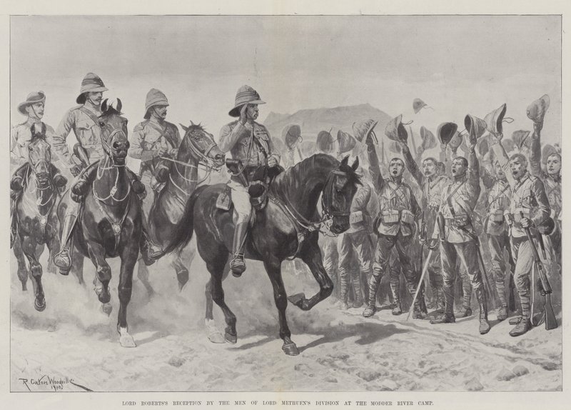 Modder Nehri Kampında Lord Methuen'in Tümeni'nin Adamları Tarafından Lord Roberts'ın Karşılanması by Richard Caton Woodville junior
