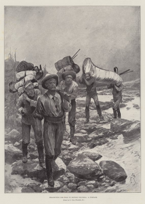 Britanya Kolumbiyası'nda Altın Aramak, Bir Portage by Richard Caton Woodville junior