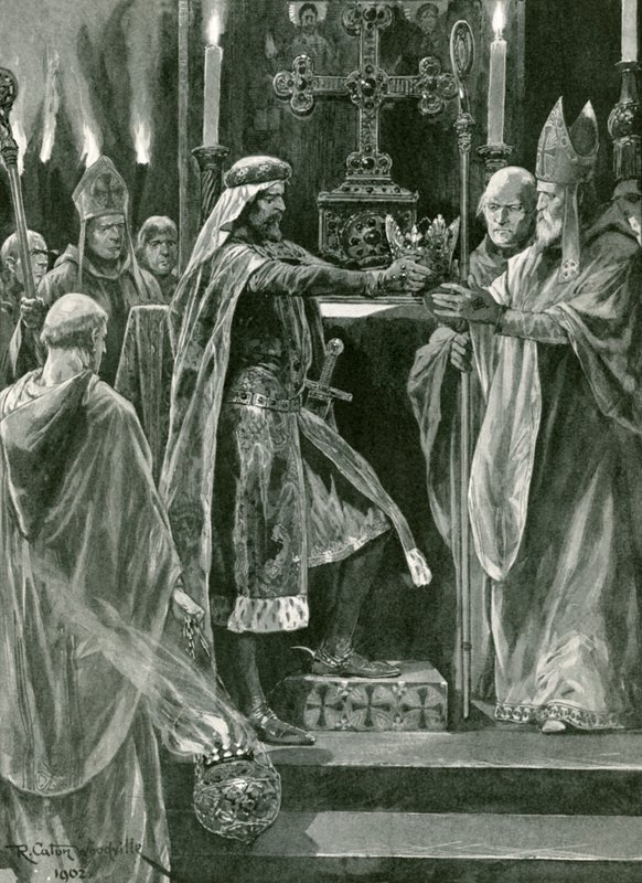 Richard, taç giyme eyleminden önce tacı Başpiskoposa teslim ediyorum by Richard Caton Woodville junior