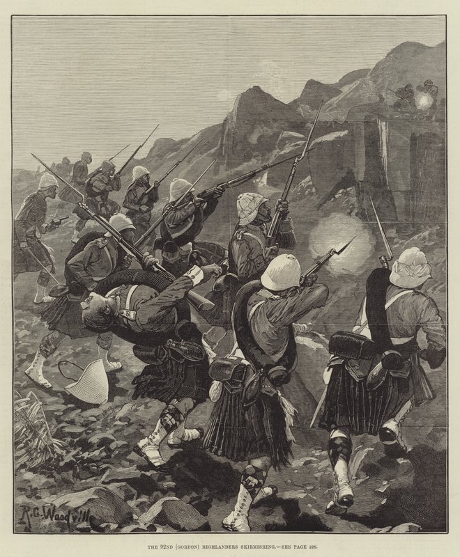 92. (Gordon) Highlanders çarpışması by Richard Caton Woodville junior