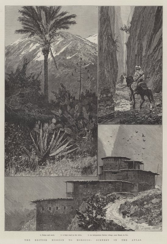 Fas'taki İngiliz Misyonu, Atlas'taki Manzara by Richard Caton Woodville junior