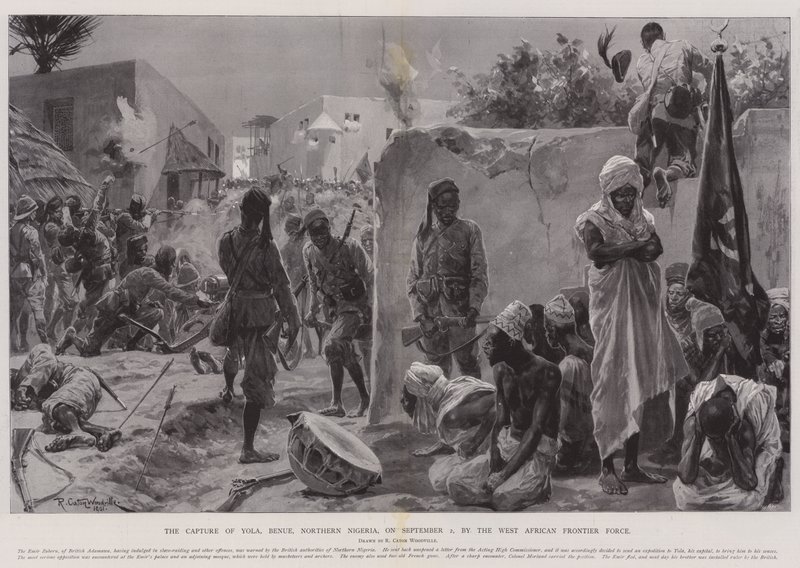 Yola, Benue, Kuzey Nijerya'nın 2 Eylül'de Batı Afrika Sınır Kuvvetleri tarafından ele geçirilmesi by Richard Caton Woodville junior
