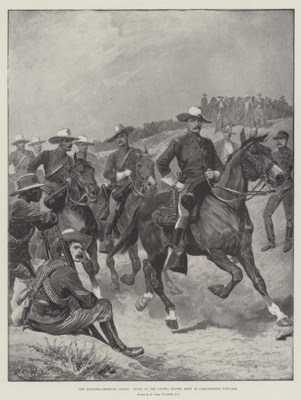 İspanyol-Amerikan Krizi, Birleşik Devletler Ordusunun Kampanya Üniforması Türleri by Richard Caton Woodville junior