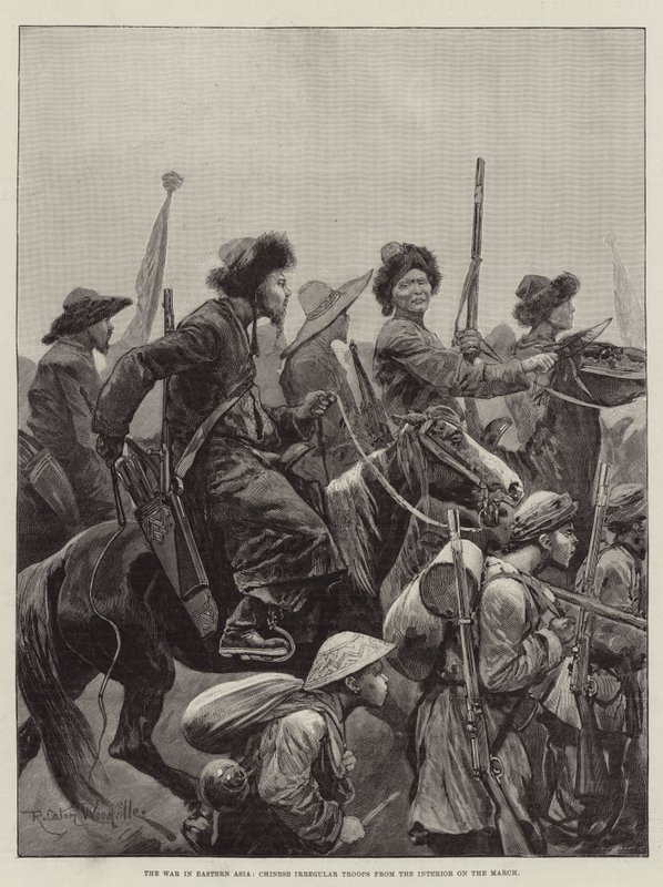 Doğu Asya'daki Savaş, Mart'ta İçişlerinden Gelen Düzensiz Çin Birlikleri by Richard Caton Woodville junior