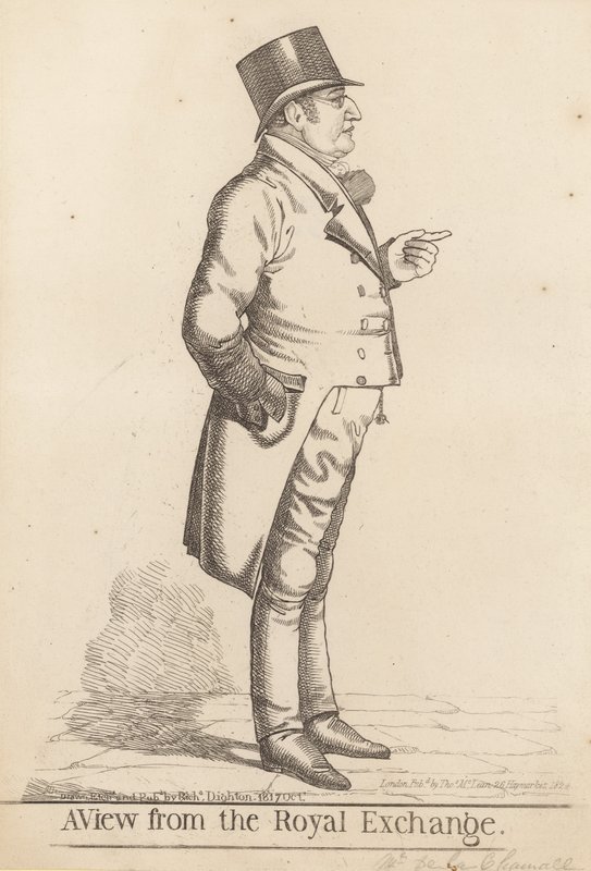 Lee La Chamette (ö.1817); Kraliyet Borsası'ndan bir görünüm, 1817 by Richard Dighton