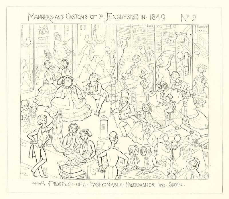 1849, Modaya Uygun Bir Tuhafiye Dükkanı Beklentisi by Richard Doyle