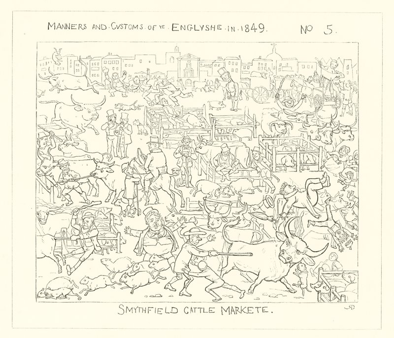 1849, Smithfield Sığır Pazarı by Richard Doyle