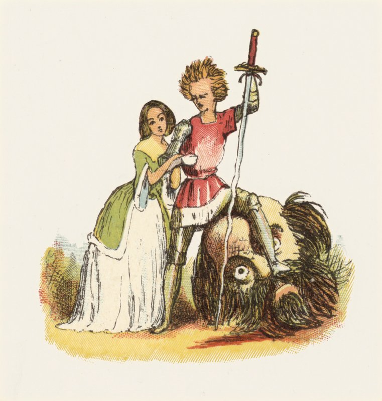 Jack The Giant Killer için çizim (renkli taş) by Richard Doyle