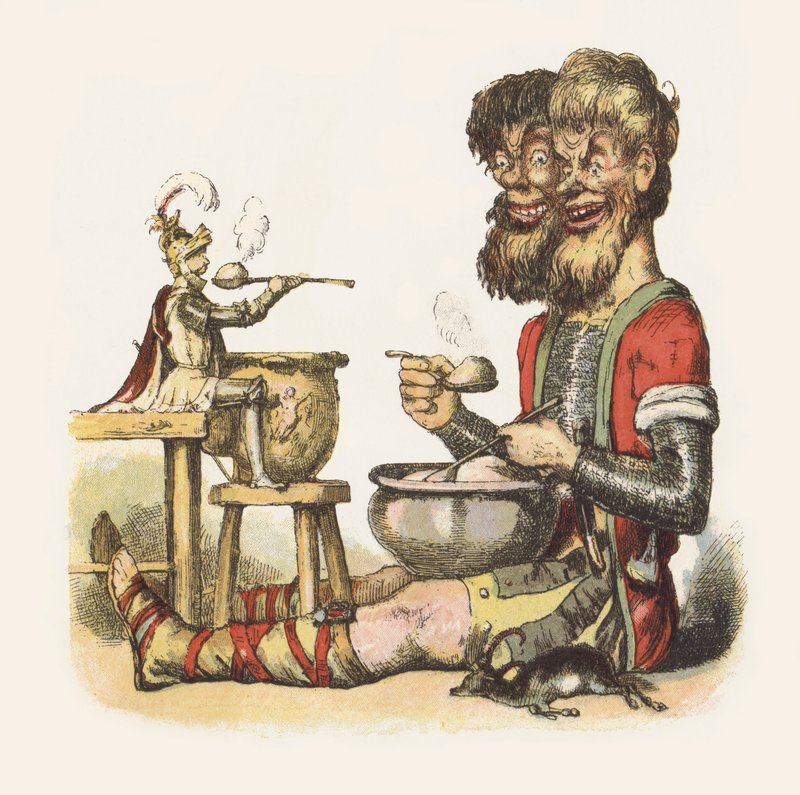 Jack The Giant Killer için çizim (renkli taş) by Richard Doyle