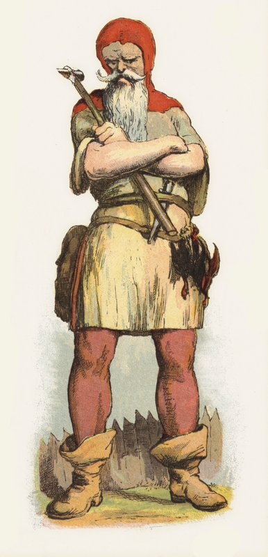 Jack The Giant Killer için çizim (renkli taş) by Richard Doyle
