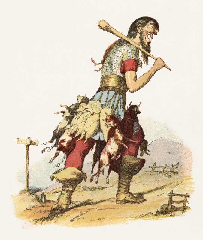 Jack The Giant Killer için çizim (renkli taş) by Richard Doyle