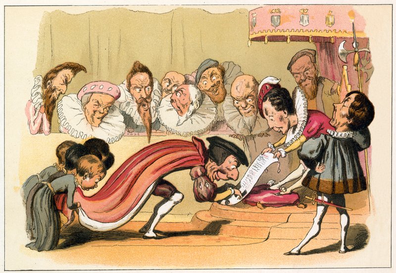 Kral Edward VI bir tüzük veriyor by Richard Doyle