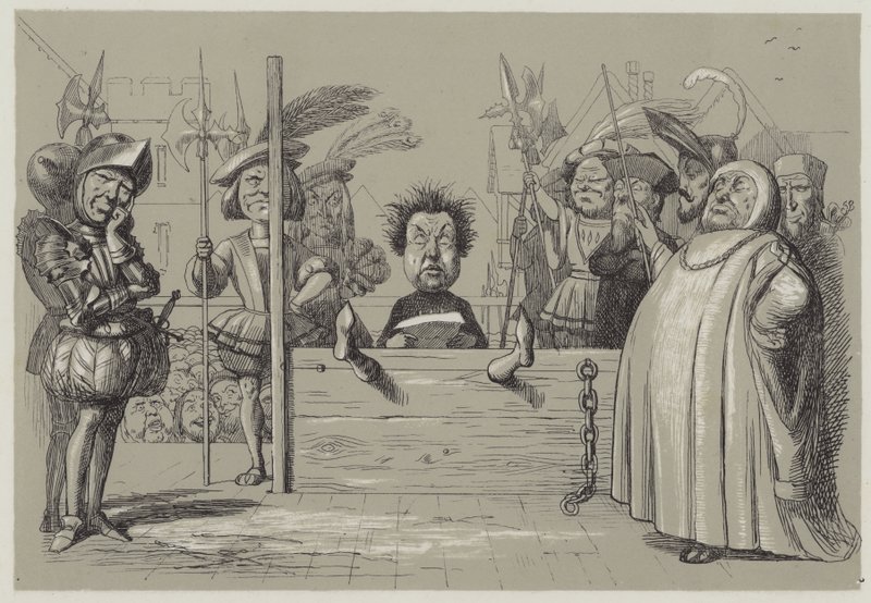 Perkin Warbeck itirafını okuyor (aquatint) by Richard Doyle