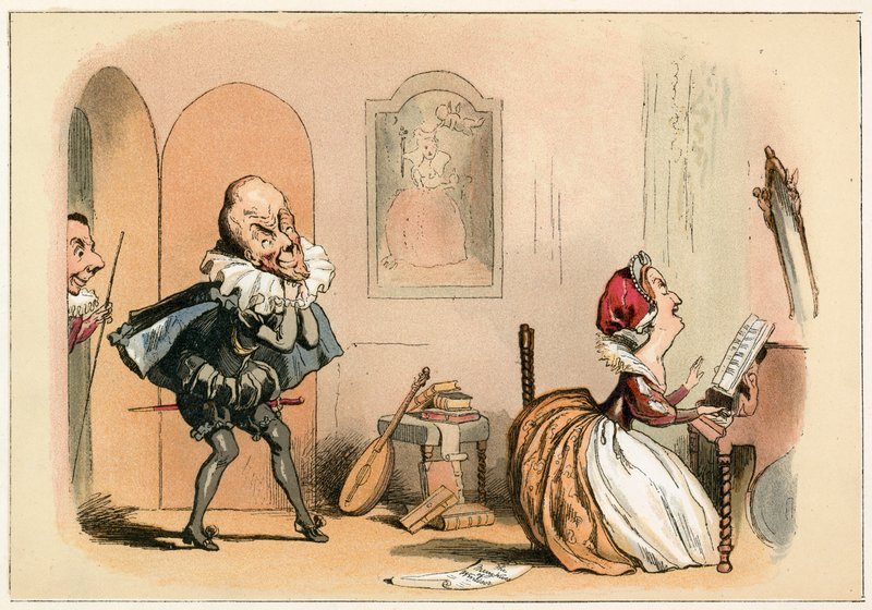 Kraliçe I. Elizabeth ve İskoç Büyükelçisi by Richard Doyle