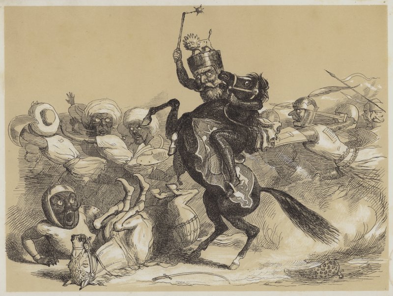 Richard Coeur-De-Lion ve Selahaddin (aquatint) by Richard Doyle