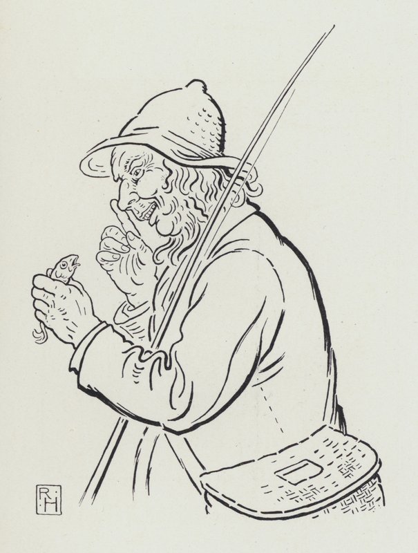 Balıkçı ve Küçük Balık (gravür) by Richard Heighway