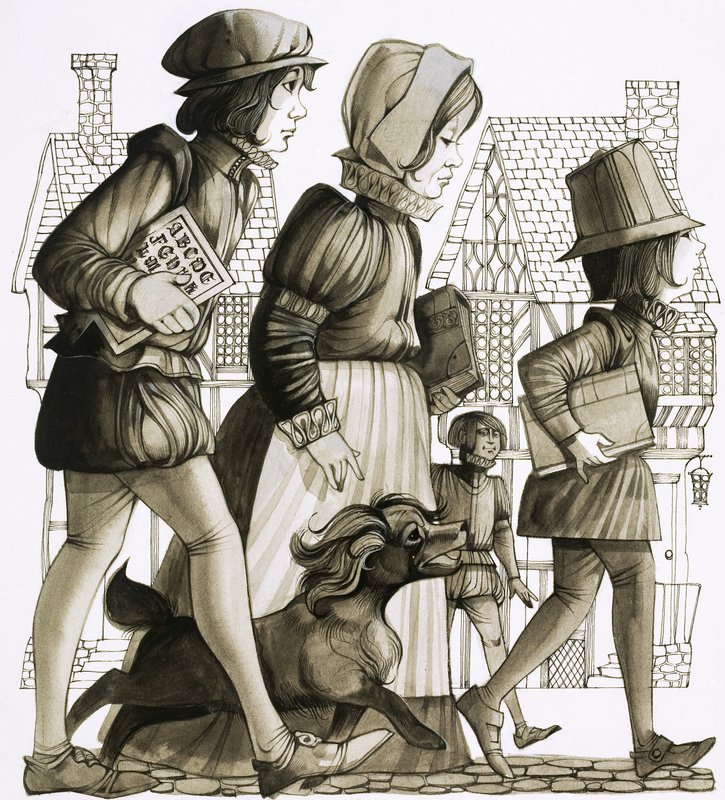 Çocuklar okula doğru yola çıktı by Richard Hook