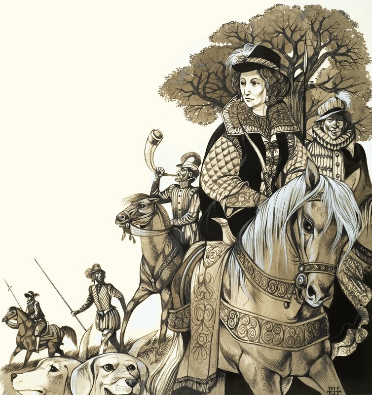 Genç I. Elizabeth ava çıktı by Richard Hook