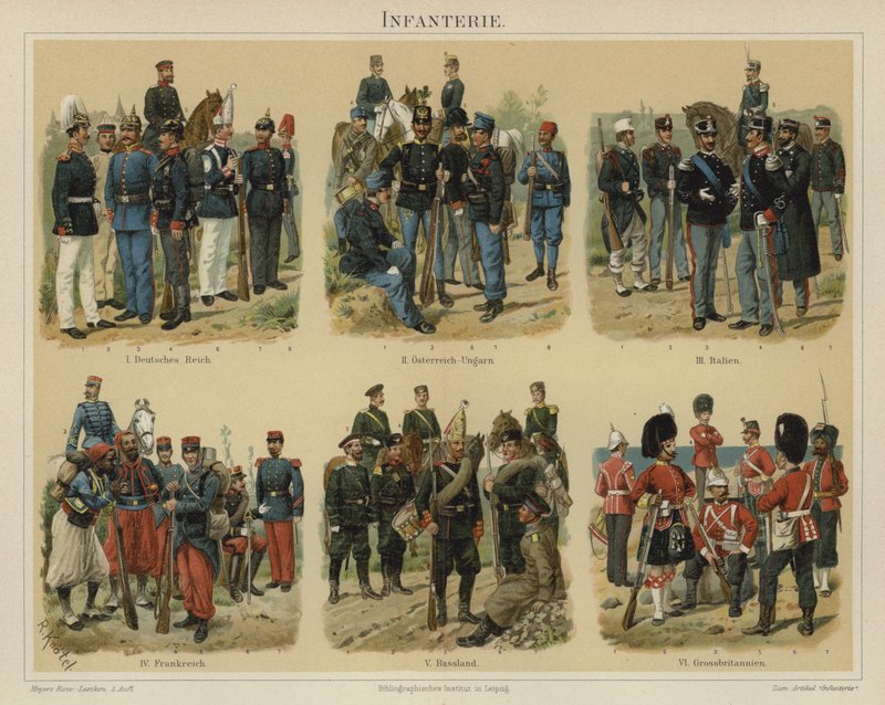 Avrupa ordularının piyadeleri (renkli taş) by Richard Knotel