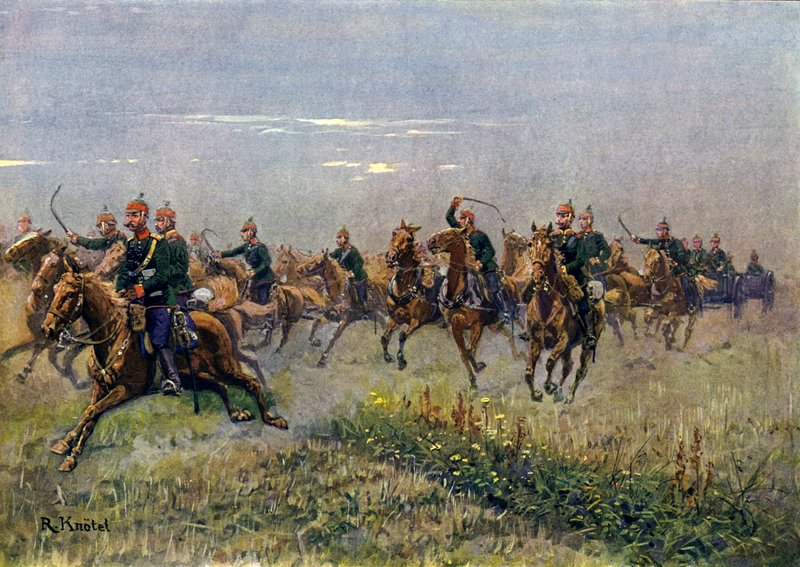 Dörtnala da Sakson topçu (renkli taş) by Richard Knotel