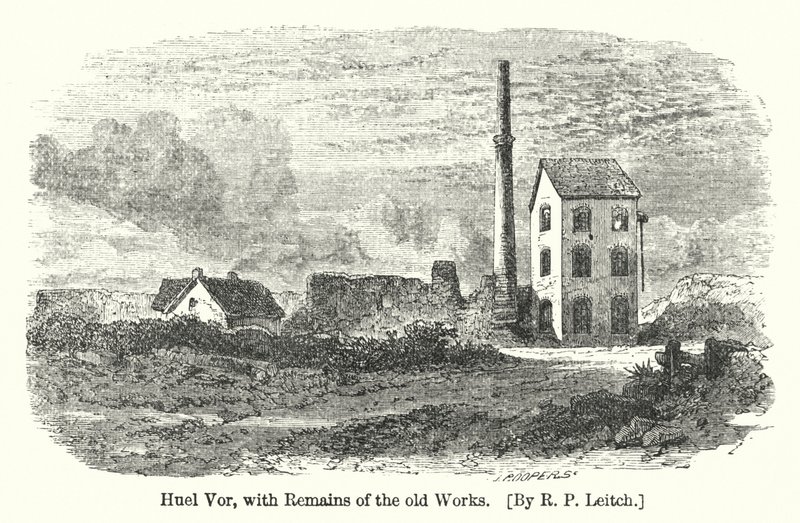 Huel Vor, Eski Eserlerin Kalıntıları ile (gravür) by Richard Principal (after) Leitch