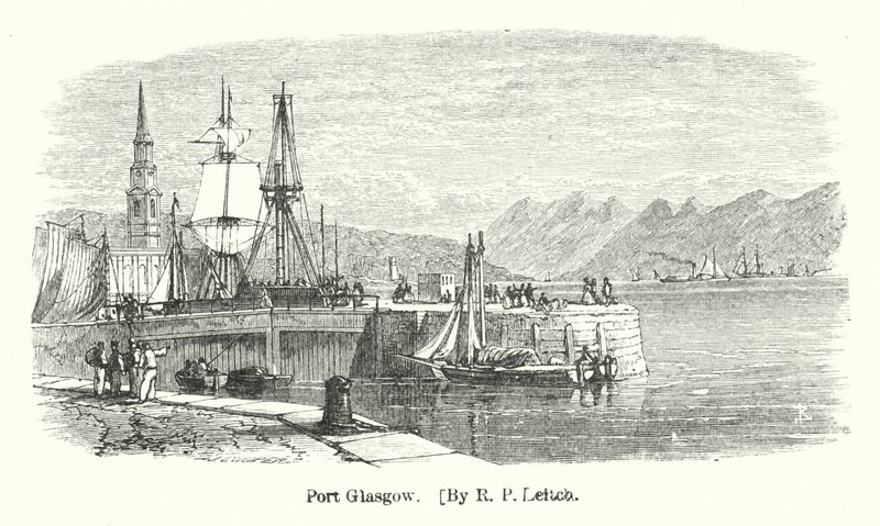 Port Glasgow (gravür) by Richard Principal (after) Leitch