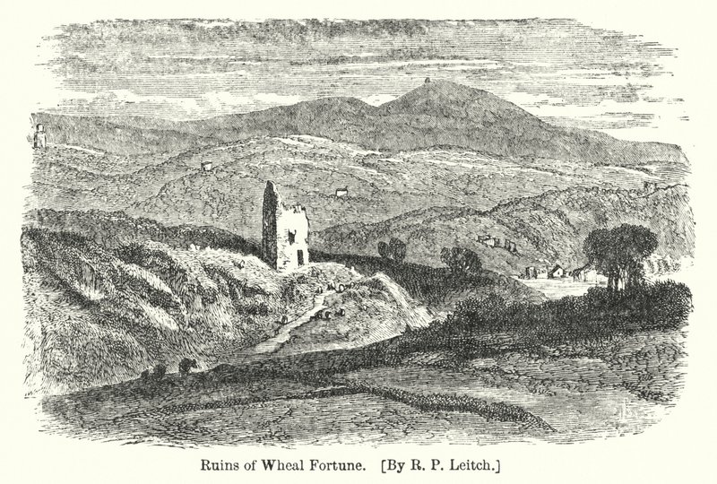 Wheal Fortune Harabeleri (gravür) by Richard Principal (after) Leitch