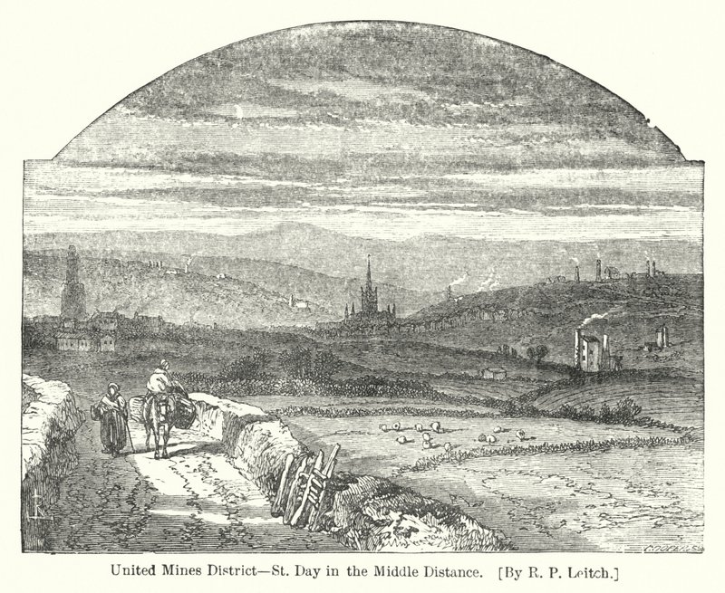 United Mines District, Orta Mesafede St Günü (gravür) by Richard Principal (after) Leitch