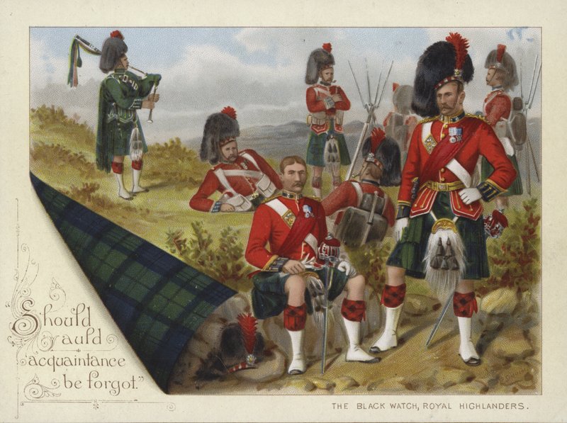 Kara Saat, Kraliyet Highlanders (chromolitho) by Richard Simkin