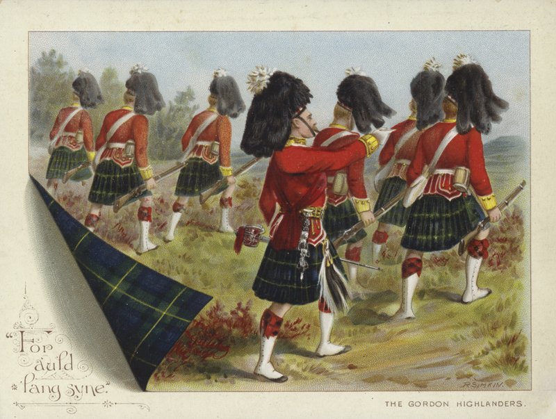 Gordon Highlanders (kromolitho) by Richard Simkin