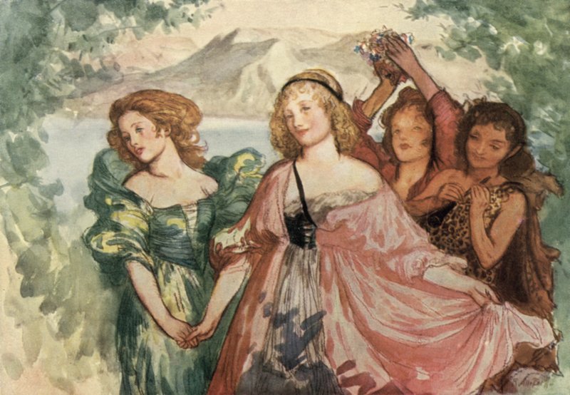 Come, and trip it as you go, On the light fantastic toe  by Robert Anning Bell