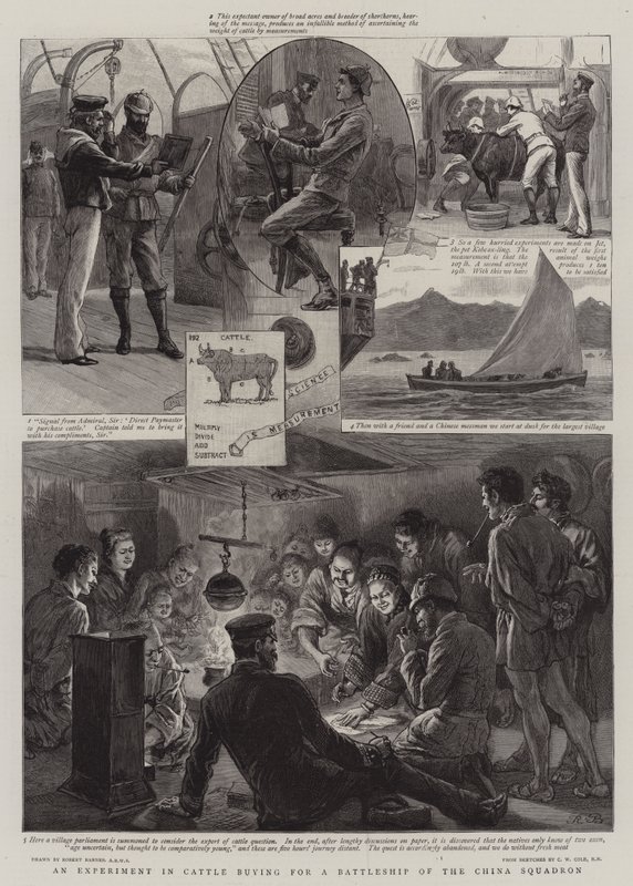 Çin Filosuna ait bir Savaş Gemisi satın alan Sığırlarda Bir Deney by Robert Barnes